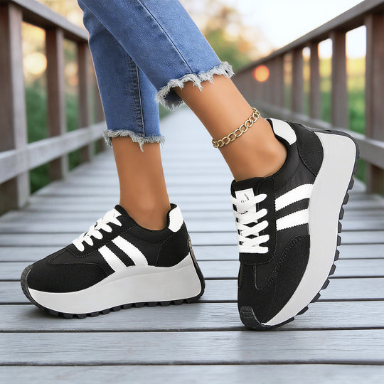 Damen nan Plateau-Chunky-Sneaker mit verstärkter Zehenkappe, profilierter Gummilaufsohle und stoßdämpfender EVA-Zwischensohle EB