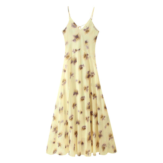 Damen Maxikleid mit floralem Muster und leichtem Chiffon EB