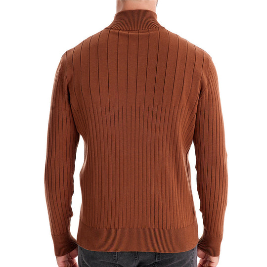 Herren Pullover mit halbem Reißverschluss und Rippstruktur EB