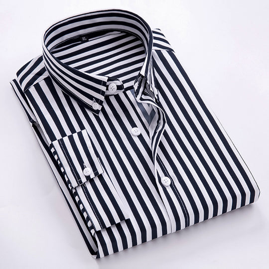 Herren nan gestreiftes Businesshemd mit Button-Down-Kragen und taillierter Silhouette EB