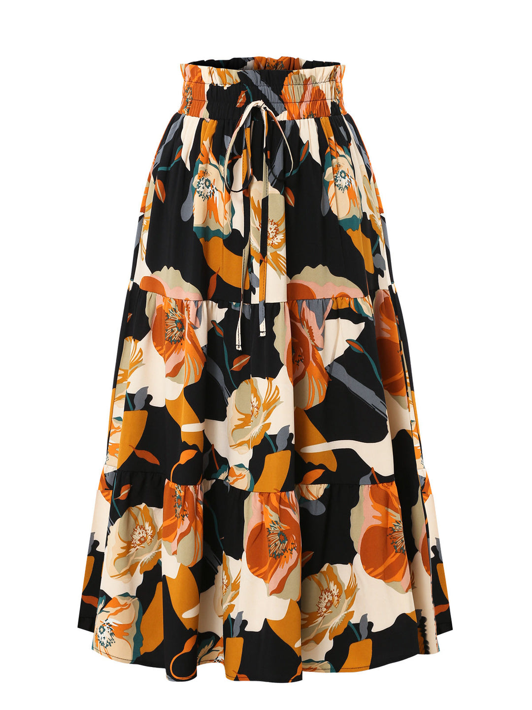 Damen Midirock mit floralem Design EB