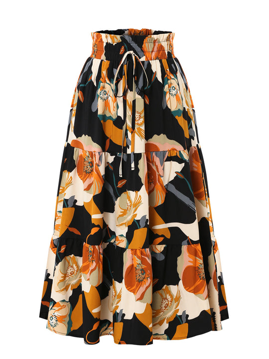Damen Midirock mit floralem Design EB