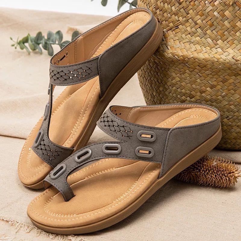 Damen komfortable Zehensandalen mit anatomischer Fußbettgestaltung EB