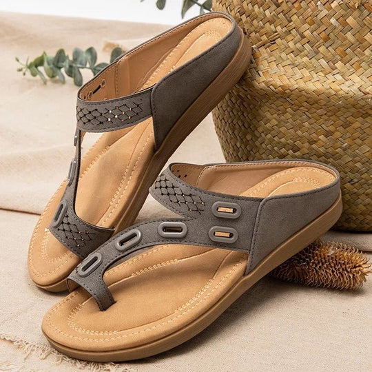 Damen komfortable Zehensandalen mit anatomischer Fußbettgestaltung EB