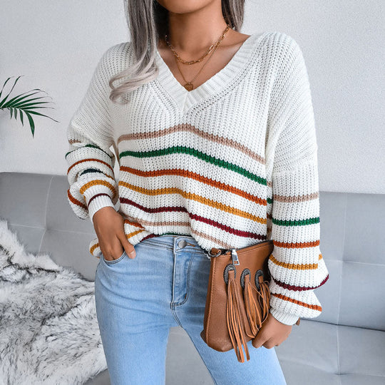 EB | Gestreifter Pullover mit Farbkontrast