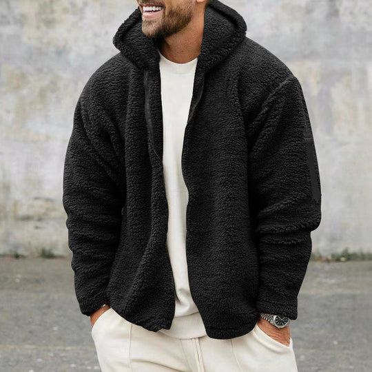 Herren Fleece-Winterjacke mit praktischer Kapuze und weichem Obermaterial EB