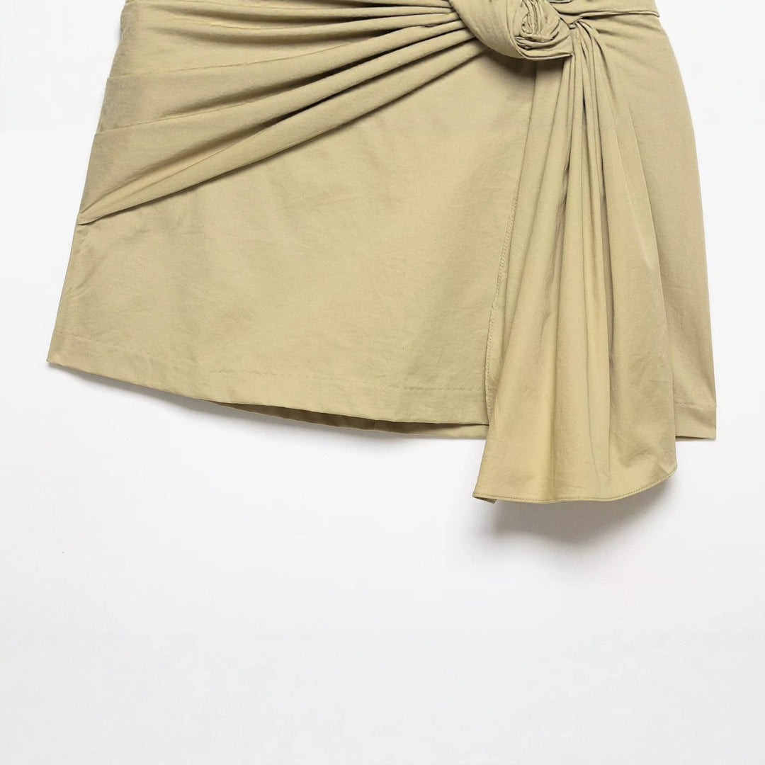 Damen Wickelrock mit asymmetrischem Design und dekorativen Drapierungen EB