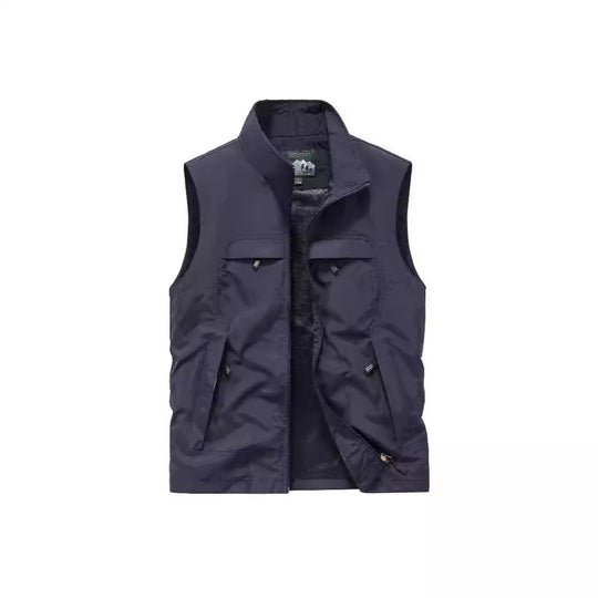 Herren Angler- und Reiseweste mit perforiertem Innenfutter, verdeckten Reißverschlusstaschen und verstellbarem Saum EB