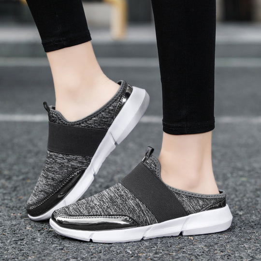 Damen Bequeme Slip-On Clogs mit elastischem Obermaterial EB