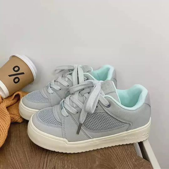 Damen Sportliche Sneakers mit atmungsaktiver Textiloberfläche und bequemer Dämpfung EB