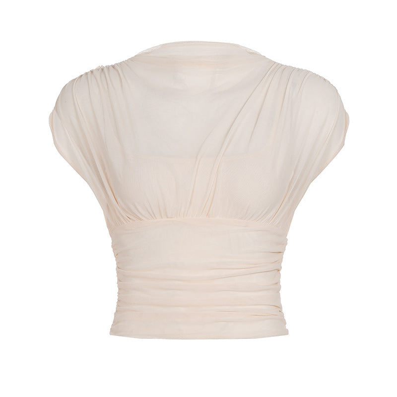 Damen Elegantes Wickeloberteil mit sanften Rüschendetails und komfortablem Schnitt EB
