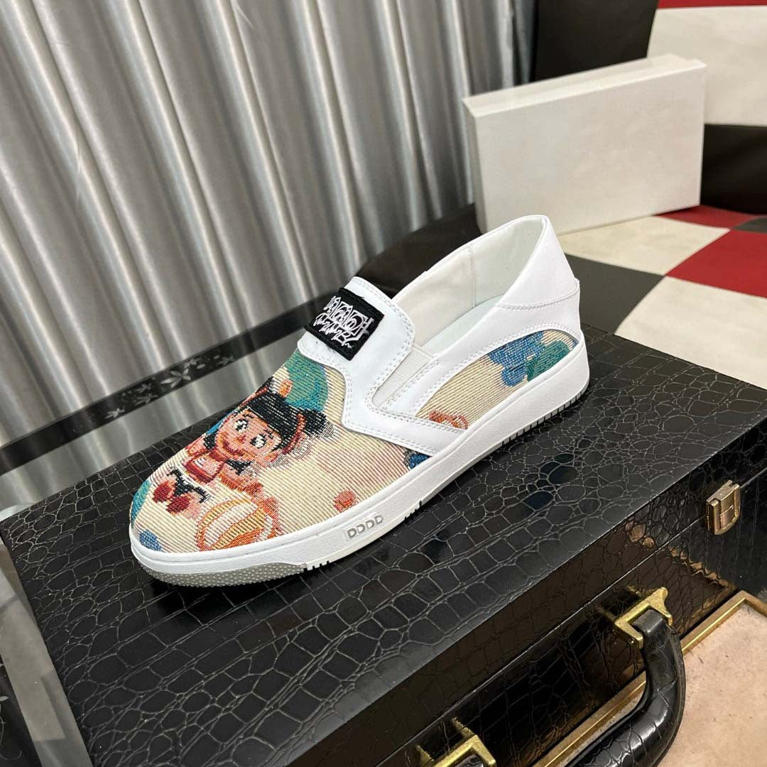 Damen Slip-On Sneakers mit kreativem Motiv und ergonomischem Komfort EB