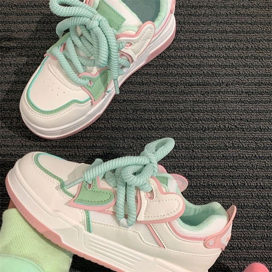 Damen Trendige Freizeitsneakers mit elastischen Schnürsenkeln und dämpfender Sohle EB