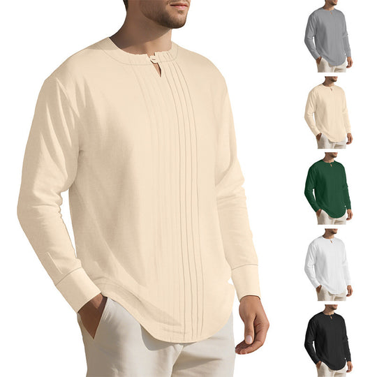 Herren Elegantes Langarmhemd mit strukturiertem Design EB