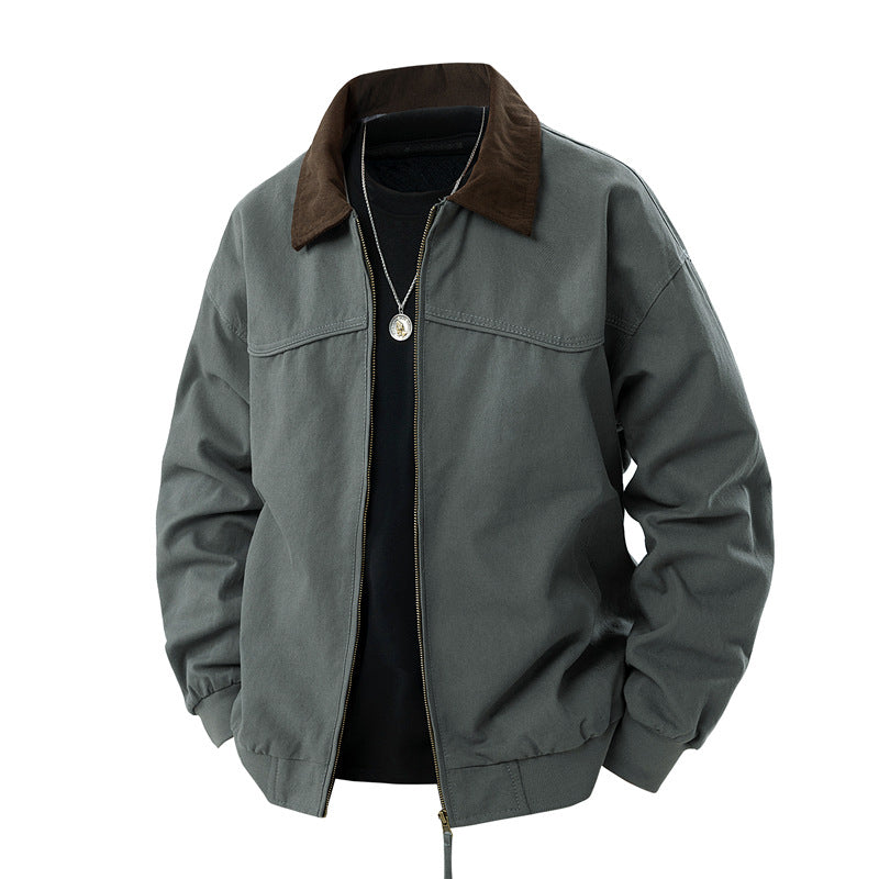 Herren leichte Utility-Jacke mit Stehkragen und praktischen Taschen EB