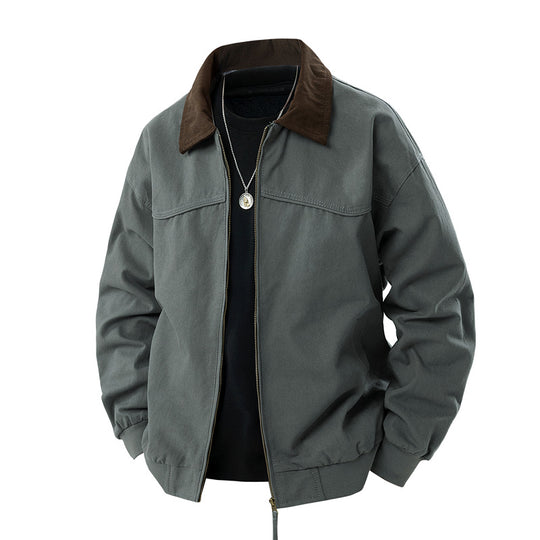 Herren leichte Utility-Jacke mit Stehkragen und praktischen Taschen EB