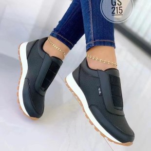 Damen sportliche Slip-On Sneakers mit atmungsaktivem Mesh-Obermaterial und rutschfester Sohle EB