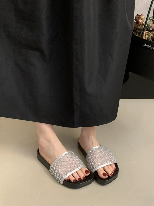 Damen modische Sandalen mit atmungsaktivem Netzdesign und rutschfester Sohle EB