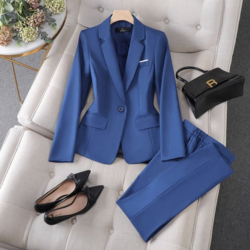 EB | Blazer Satz Taillierte Passform Einreiher Gerade Hose Formelles OutPassform