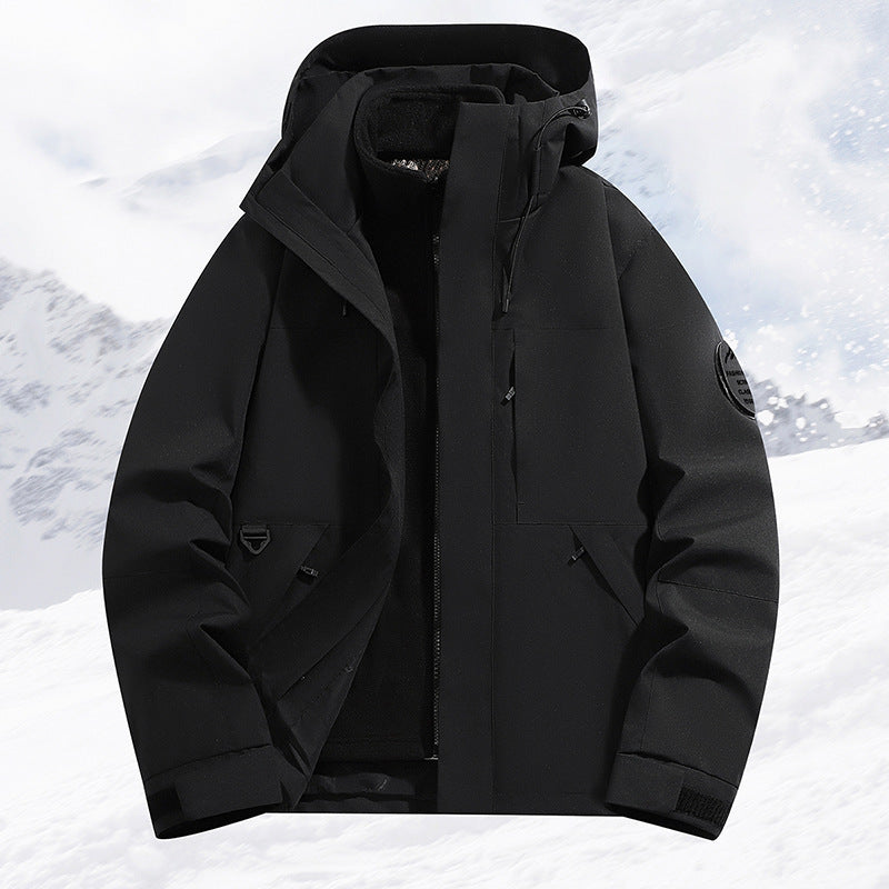 Herren mehrlagige Schneesportjacke mit atmungsaktiver Membran und verstellbarer Kapuze EB