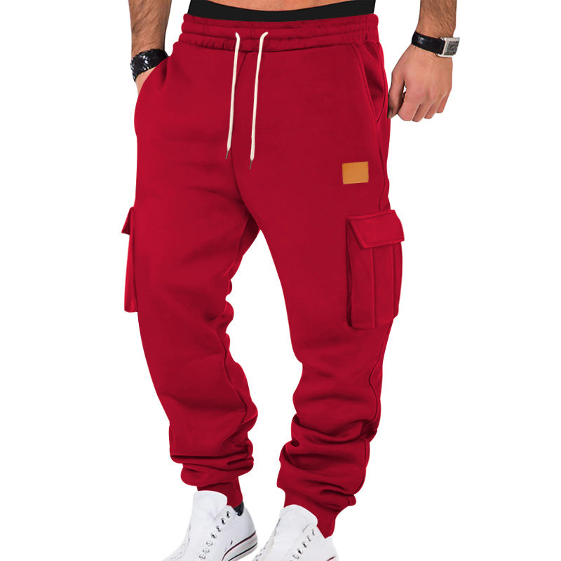 Herren nan urbaner Cargo-Jogger mit weichem Sweatstoff, elastischem Bund, Kordelzug und aufgesetzten Klappfächern EB