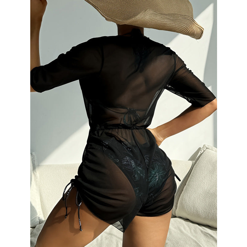Damen Übergangs Strandschneider mit floralem Design und verstellbarem Bund EB