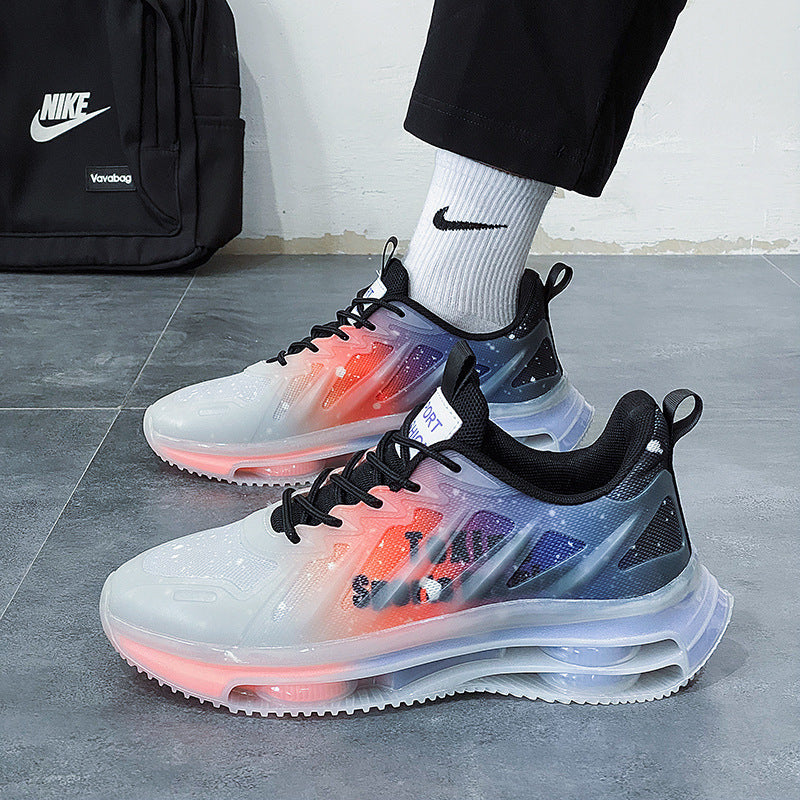 Unisex futuristische luftgepolsterte Sneaker mit transparentem TPU‑Obermaterial und sichtbarer Hohlkern‑Plateausohle EB