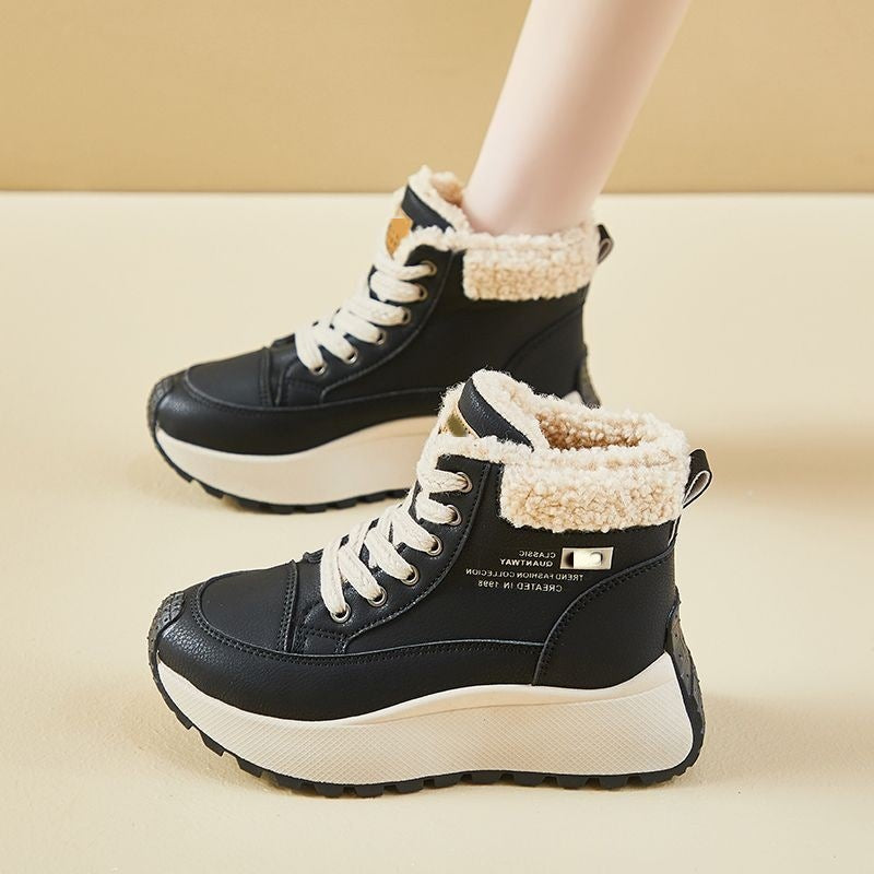Damen warme Winterboots mit dickem Fleece-Futter und rutschfester Profilsohle EB
