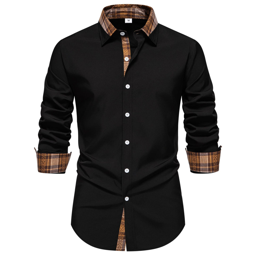 Herren Langarmhemd mit modernem Karo-Detail und bequemem Schnitt EB