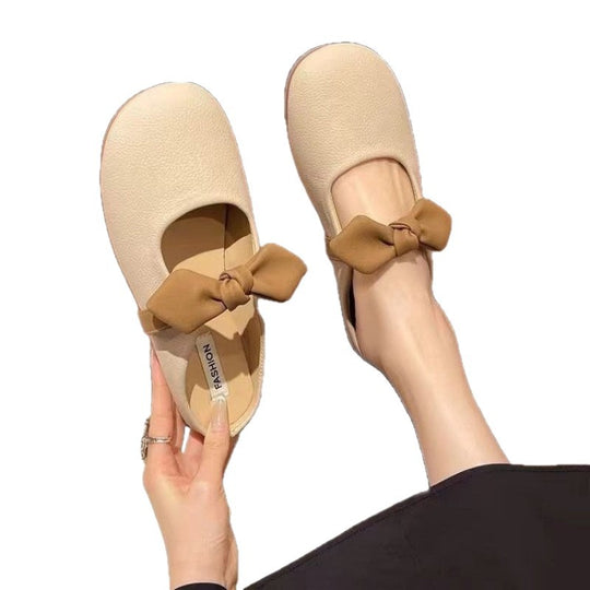 Damen Ballerinas mit romantischem Schleifen-Detail und weichem Leder EB