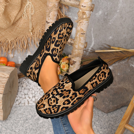 Damen Slip-On Sneaker mit tierischem Muster EB