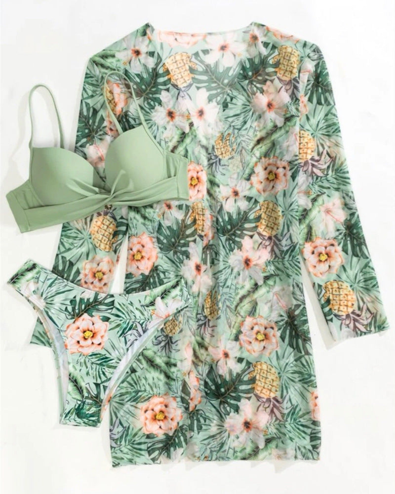 Damen Strandcover-Up mit floralem Muster EB