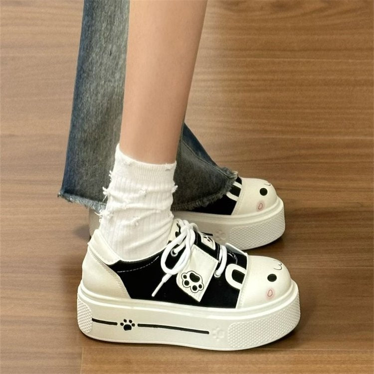 Damen Sneakers mit verspieltem Tiermotiv und bequemem Plateau-Heel EB