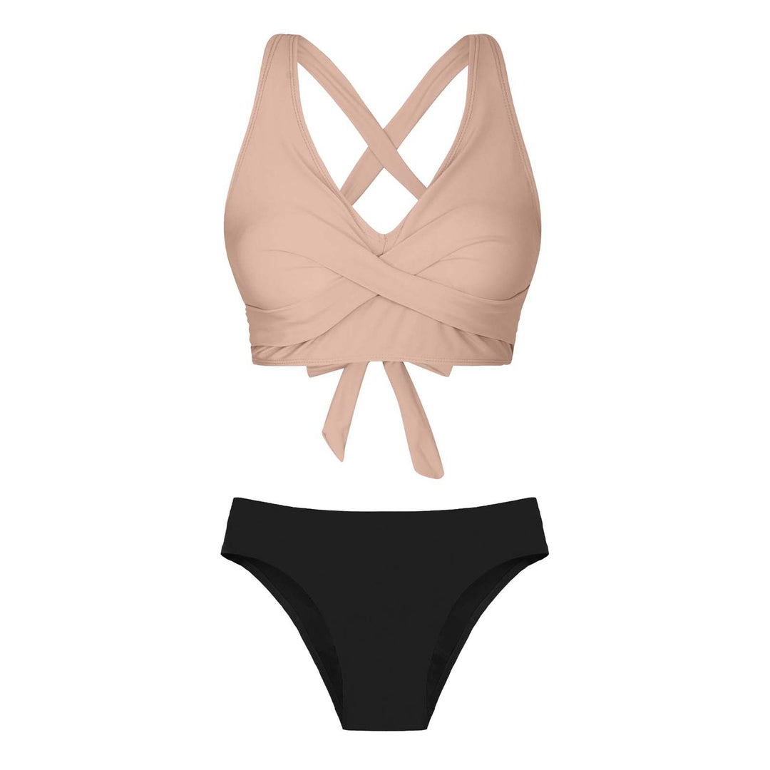 Damen Zweiteiliger Badeanzug mit floralem Design EB