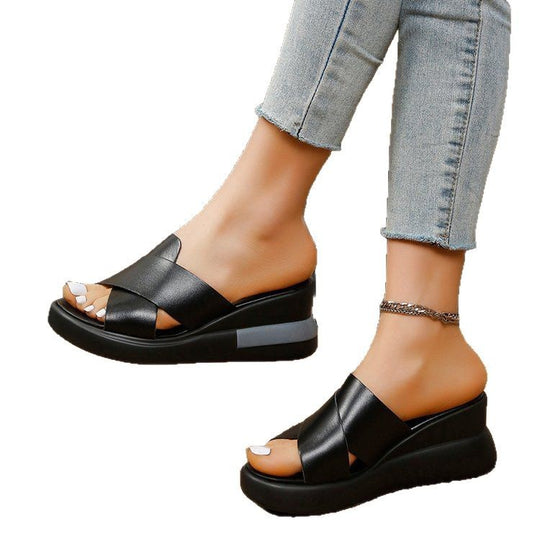 Damen Plateau-Sandalen mit modischem Schnitt EB