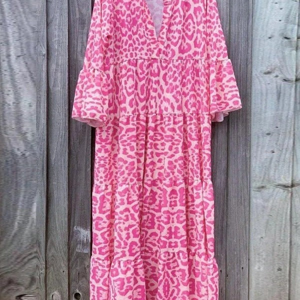 Damen Maxikleid im eleganten Leoprint EB