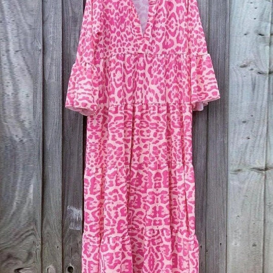 Damen Maxikleid im eleganten Leoprint EB