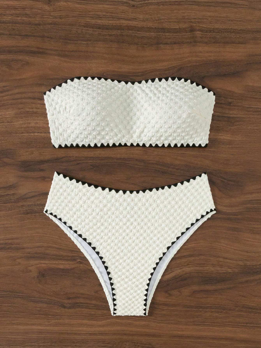 Damen Bandeau-Bikini mit strukturierter Oberfläche EB