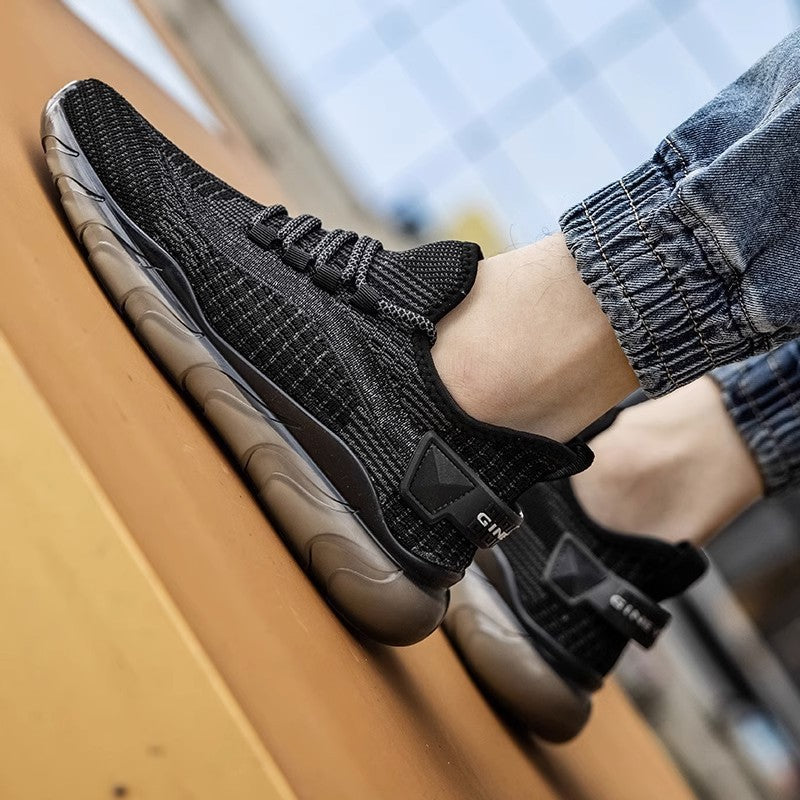 Unisex leichte Strick-Runner mit flexibler Air-Cell-Zwischensohle und gepolstertem Sockeneinstieg EB