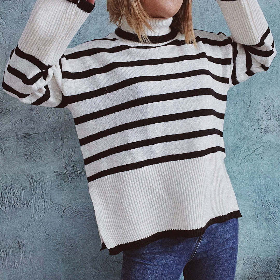 EB | Gestreifter Strickpullover für Herbst & Winter