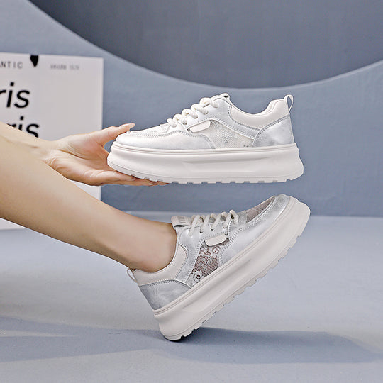 Damen modische Sneakers mit floralen Akzenten und dämpfender Sohle EB
