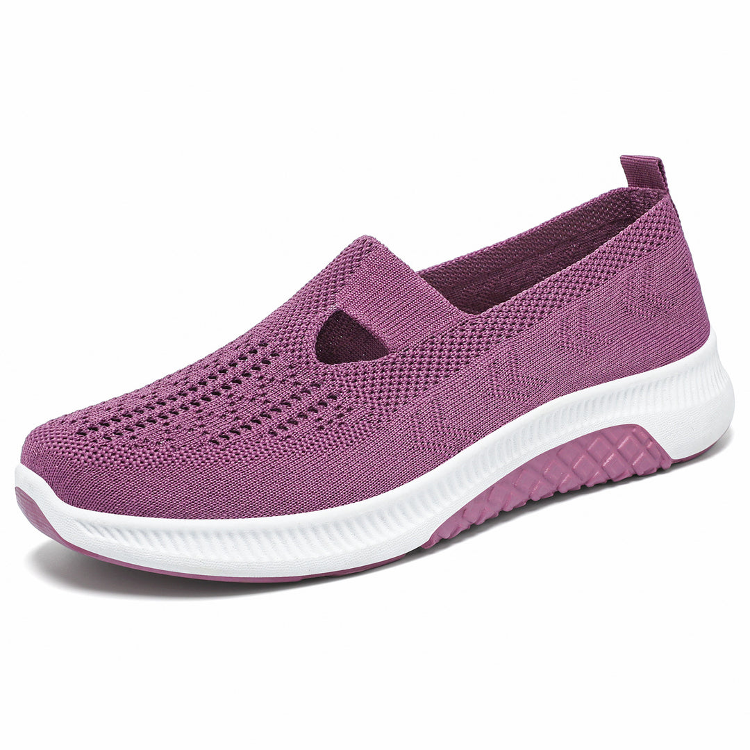 Damen nan elastischer Strick-Slipper mit perforiertem Atmungsnetz und dämpfender Leichtsohle EB