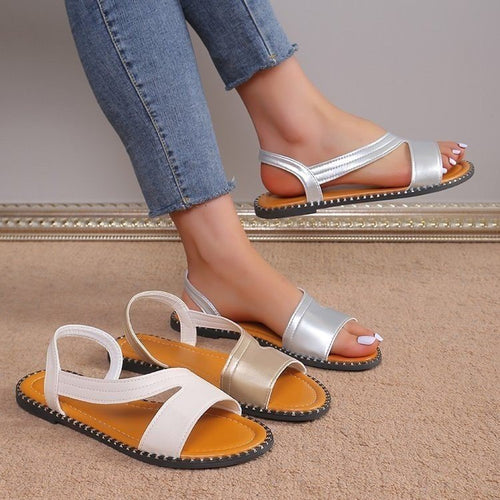 Damen bequeme Riemen-Sandalen mit ergonomischem Fußbett EB