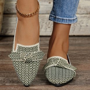 Damen Modische Ballerinas mit dekorativem Schleifen-Detail EB