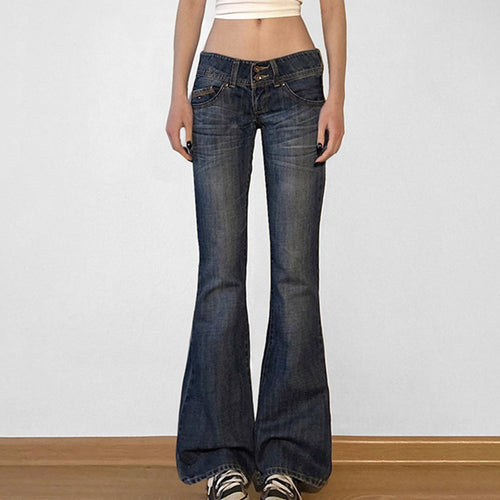 Damen Flared Jeans mit hohem Taillenbund und modischen Details EB