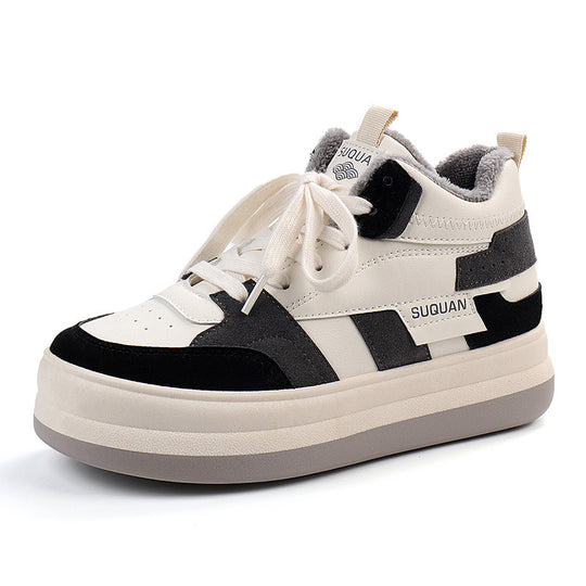 Damen modische Chunky Sneakers mit kuscheligem Innenfutter und strapazierfähigem Obermaterial EB