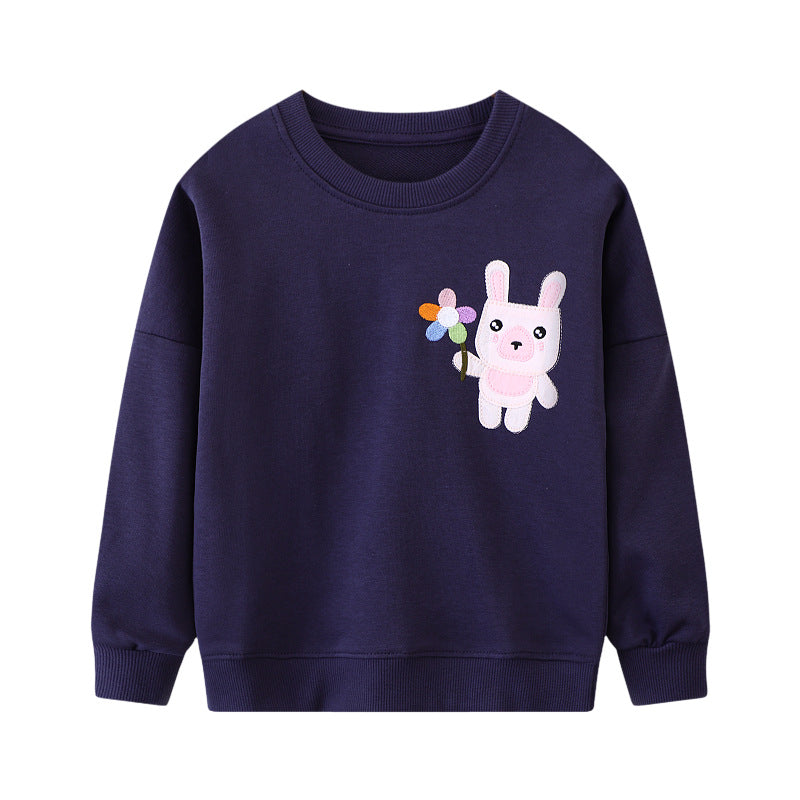 Mädchen Sweatshirt mit buntem Hasenmotiv EB