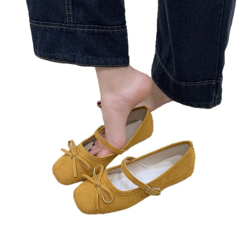Damen Ballerinas mit dekorativem Schleifenakzent und bequemer Riemchenverstellung EB