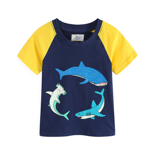 Jungen T-Shirt mit leuchtendem Haifischmotiv EB