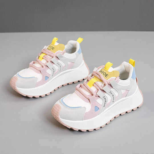 Damen Sportliche Chunky Sneakers mit atmungsaktiver Mesh-Oberfläche und dämpfendem Sohlenprofil EB